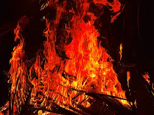 Burning Times fire image, colours shifted, high-sharp