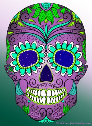 © Wicca Spirituality - Colourful skull
