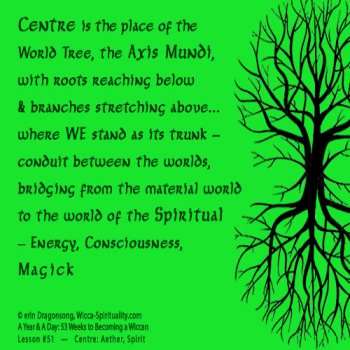Centre is the place of the World Tree, the Axis Mundi... where WE stand as its trunk... © Wicca-Spirituality.com