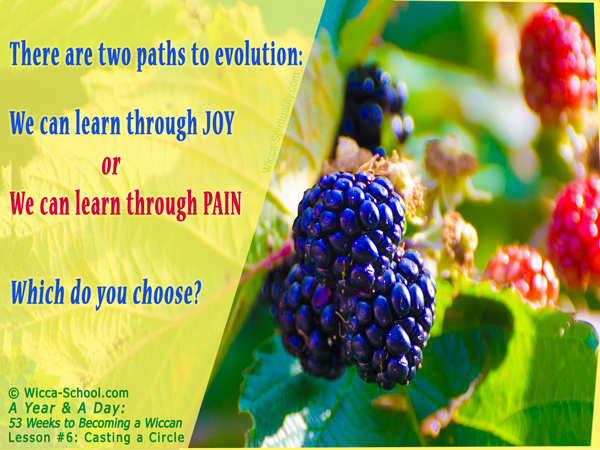  Evolution: Learn through Joy or Learn through Pain  © Wicca-Spirituality.com