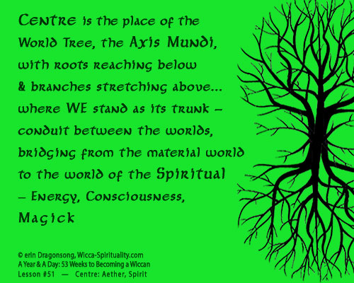 Centre is the place of the World Tree, the Axis Mundi... where WE stand as its trunk... © Wicca-Spirituality.com