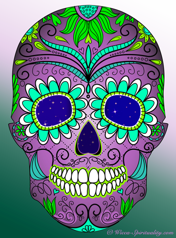 © Wicca Spirituality - Colourful skull