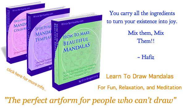 Personal Mandala Starter Kit 3 e-book set: click here to learn to draw mandalas for fun, relaxation, and meditation... even if you are not artistic!  © Wicca-Spirituality.com