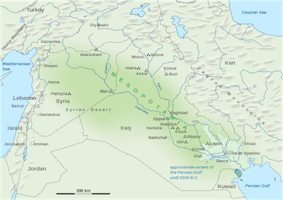  Map of Mesopotamian Region By Goran tek-en [CC BY-SA 3.0 (https://creativecommons.org/licenses/by-sa/3.0)], via Wikimedia Commons © Wicca-Spirituality.com