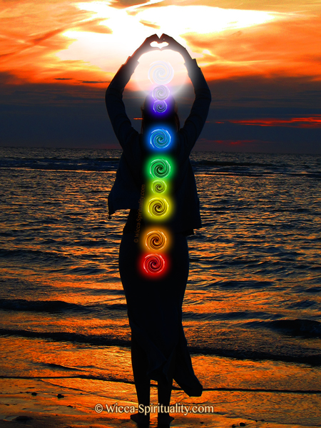 Woman with Chakra Vortices © Wicca-Spirituality.com