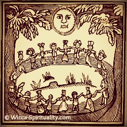  History of Wicca: Witches' Circle Woodcut  © Wicca-Spirituality.com